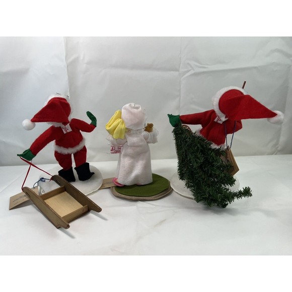 Lot Of 3 1994 Vintage ANNALEE Mobilitee Dolls‎ - Santa & Santa Grandma 8” NWT - Picture 6 of 12